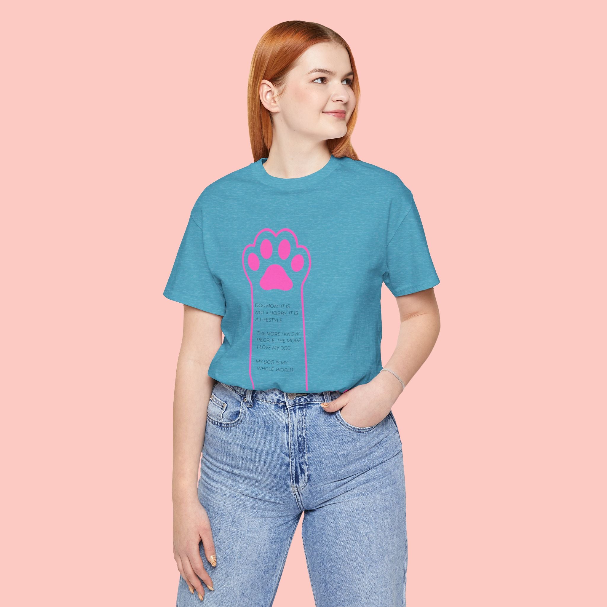 Blessed Dog Mom T-Shirt — Pink Paw Graphic Tee