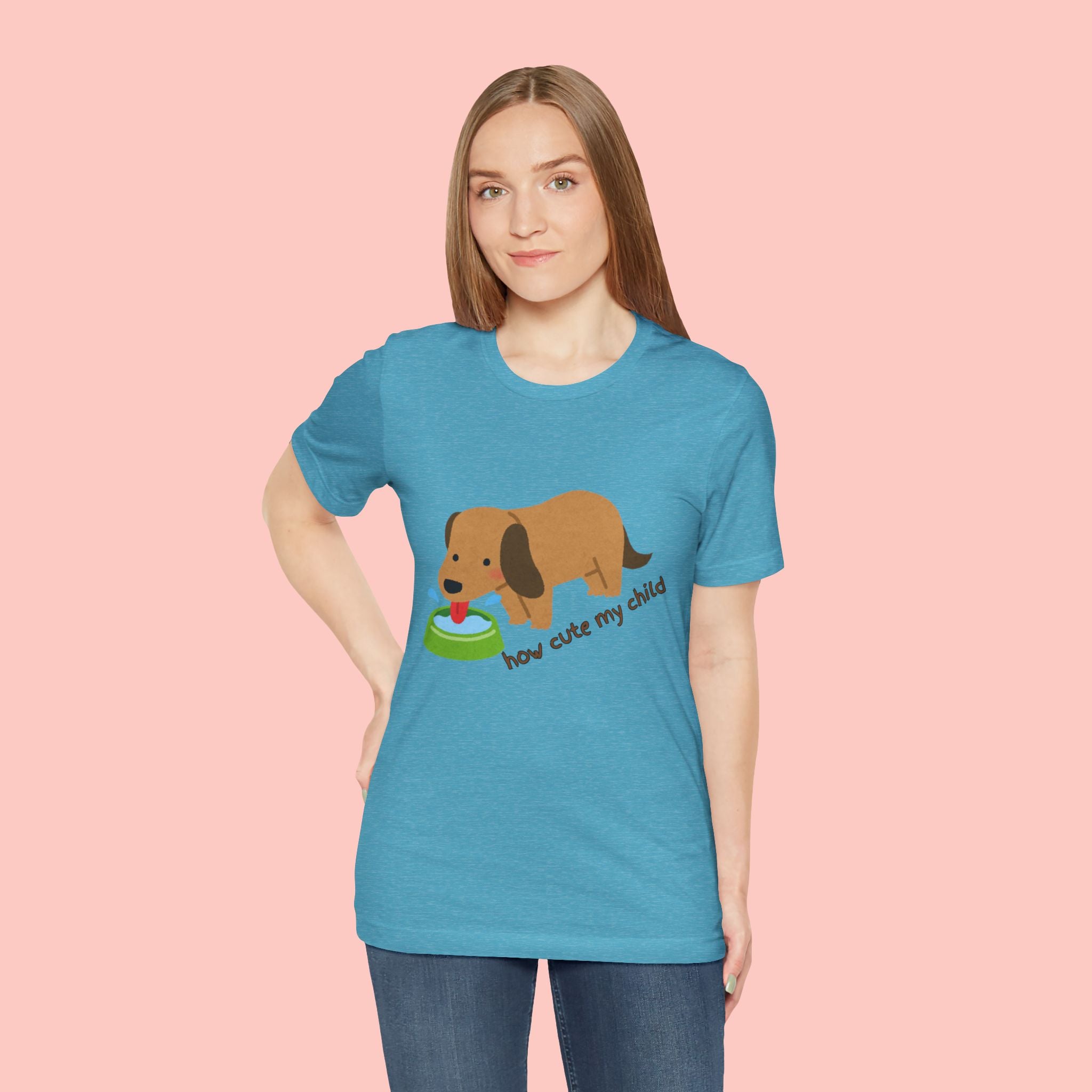 Dog T-Shirt — Cute Dachshund "how cute my child" Graphic Tee