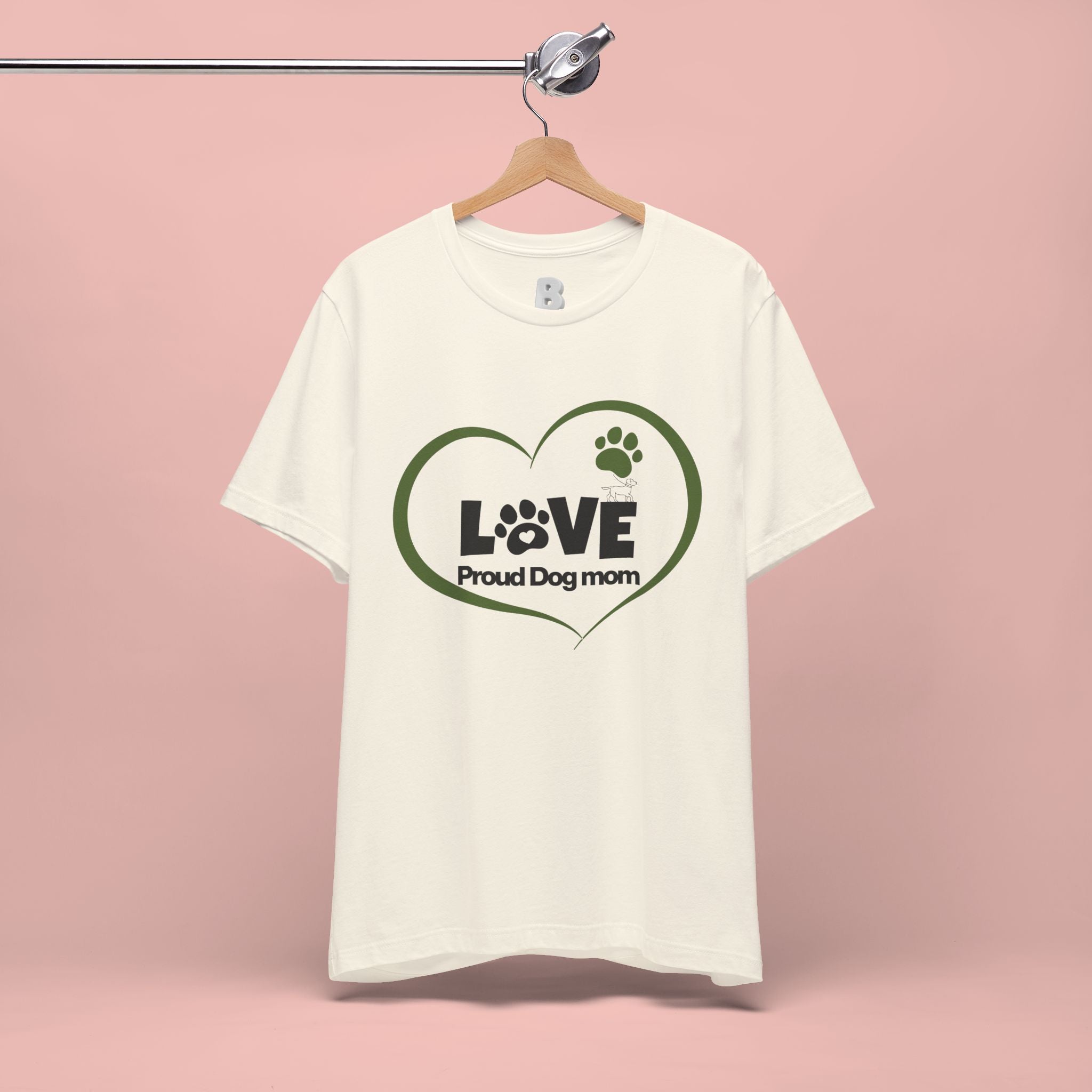 Dog Mom Love T-Shirt — "LOVE Proud Dog Mom" Heart Paw Tee