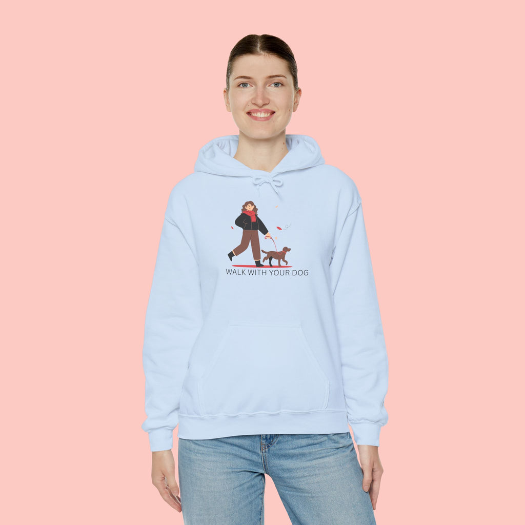 Dog Walk Hoodie — "Walk With Your Dog" Cozy Pet Lover Sweatshirt