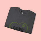 Dog Mom Heart Crewneck Sweatshirt — "LOVE Proud Dog Mom" Graphic