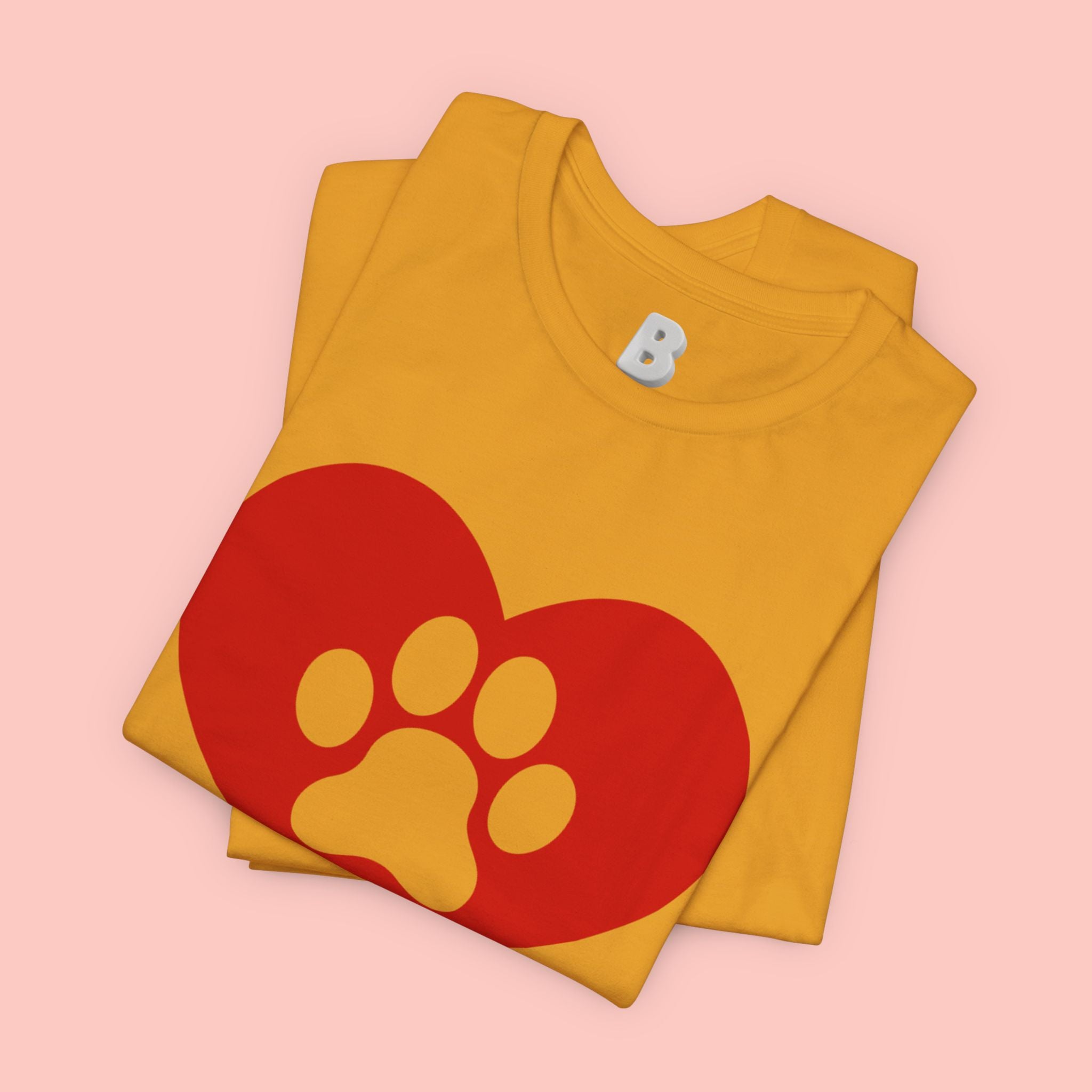 Pet Lover T-Shirt — Red Heart Paw Print Tee