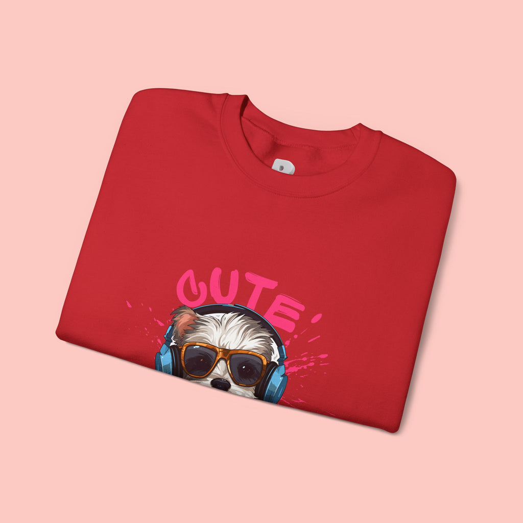 Cute Dog Sweatshirt — Cool Pup with Headphones Graphic Crewneck