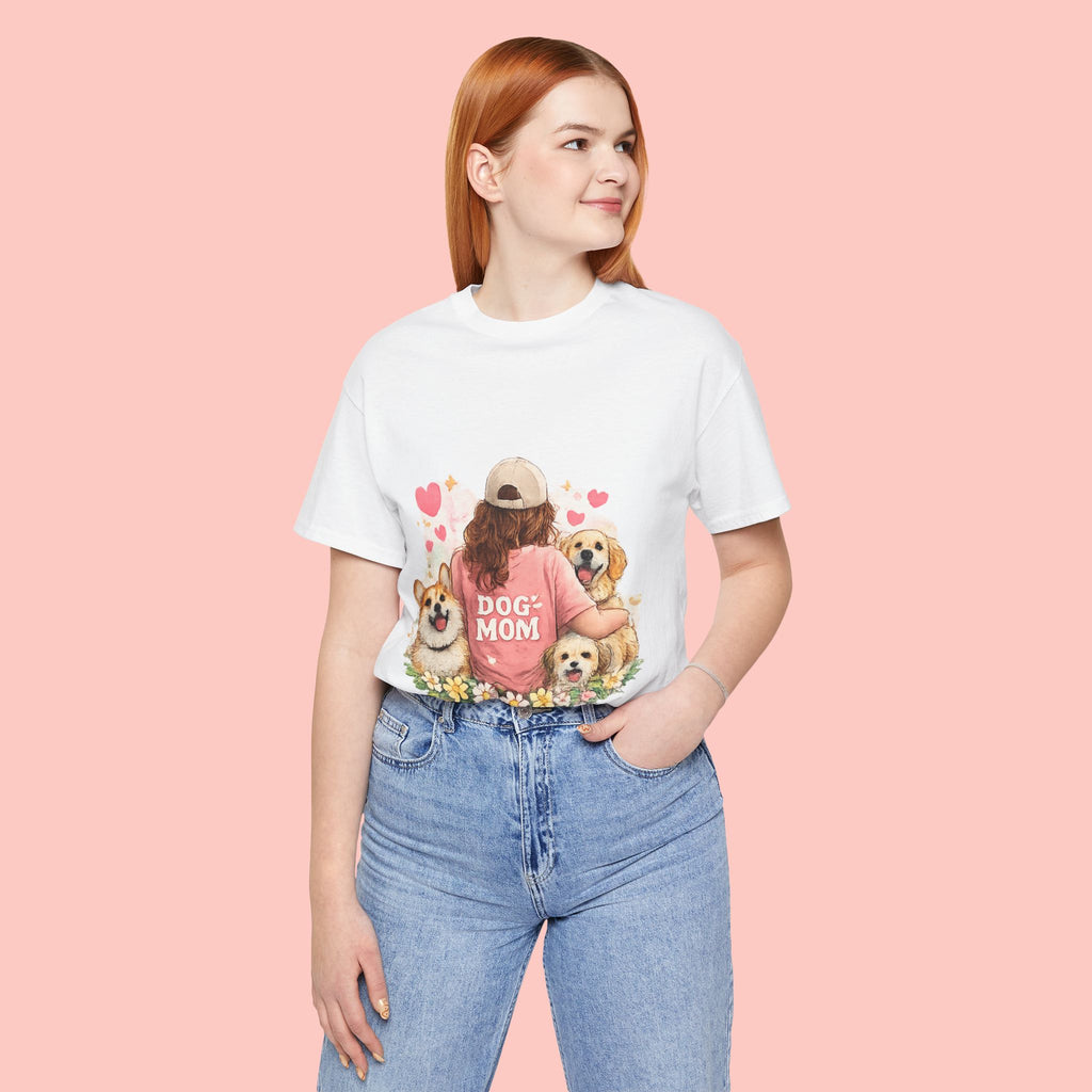 Dog Mom T-Shirt - Cute Woman with Dogs Graphic Tee