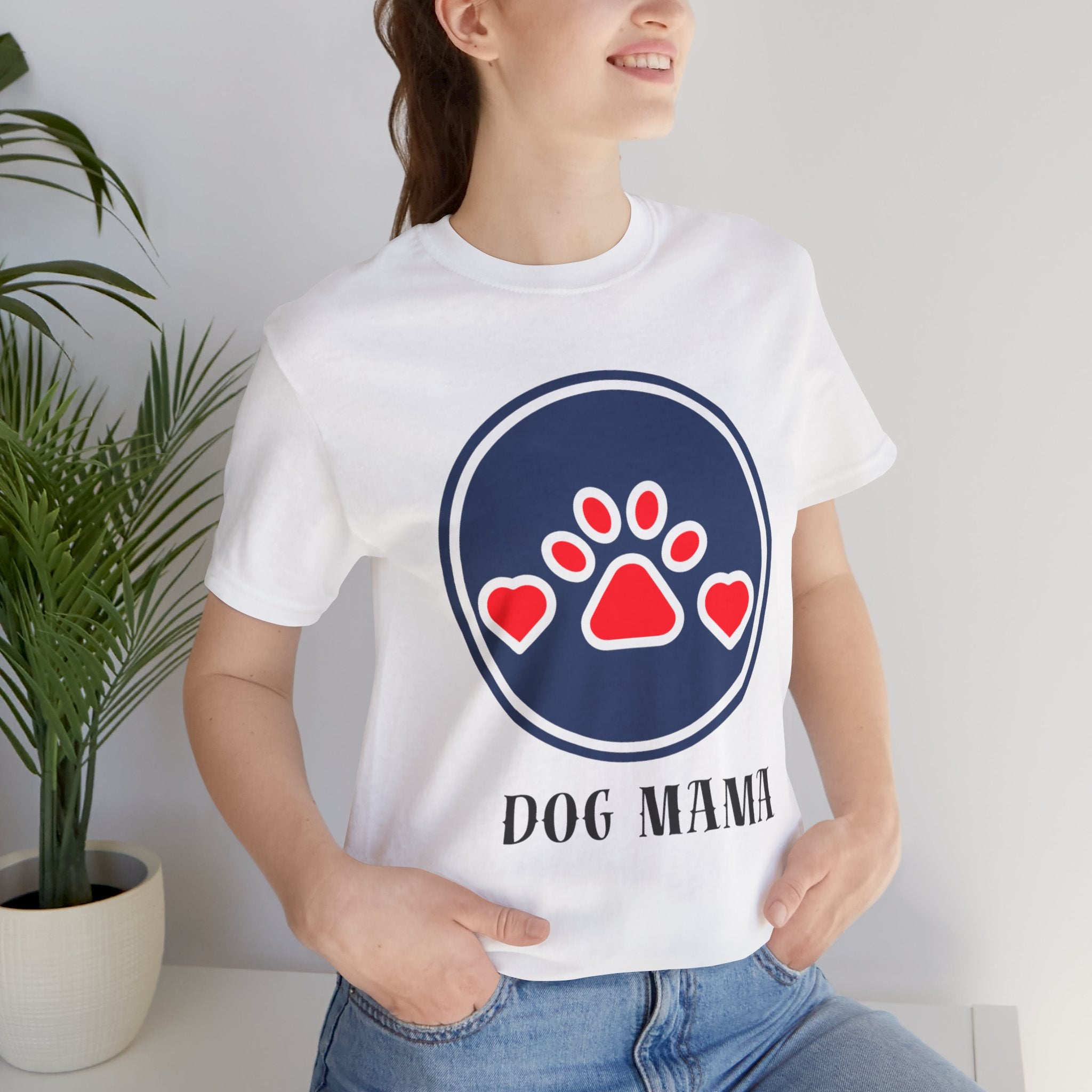 Dog Mama T-Shirt — Cute Paw & Heart Graphic Tee for Dog Lovers