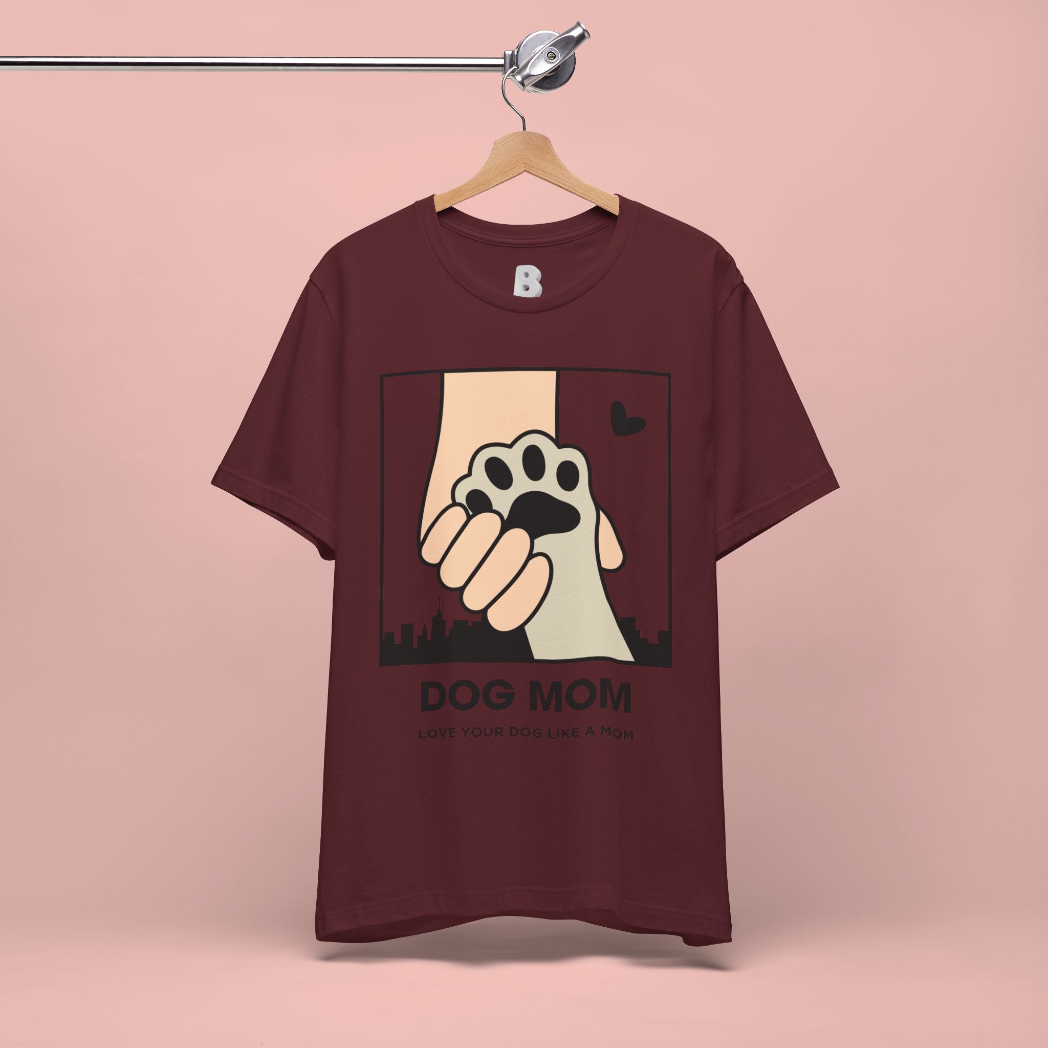 Dog Mom T-Shirt — "Love Your Dog Like a Mom" Paw Print Graphic