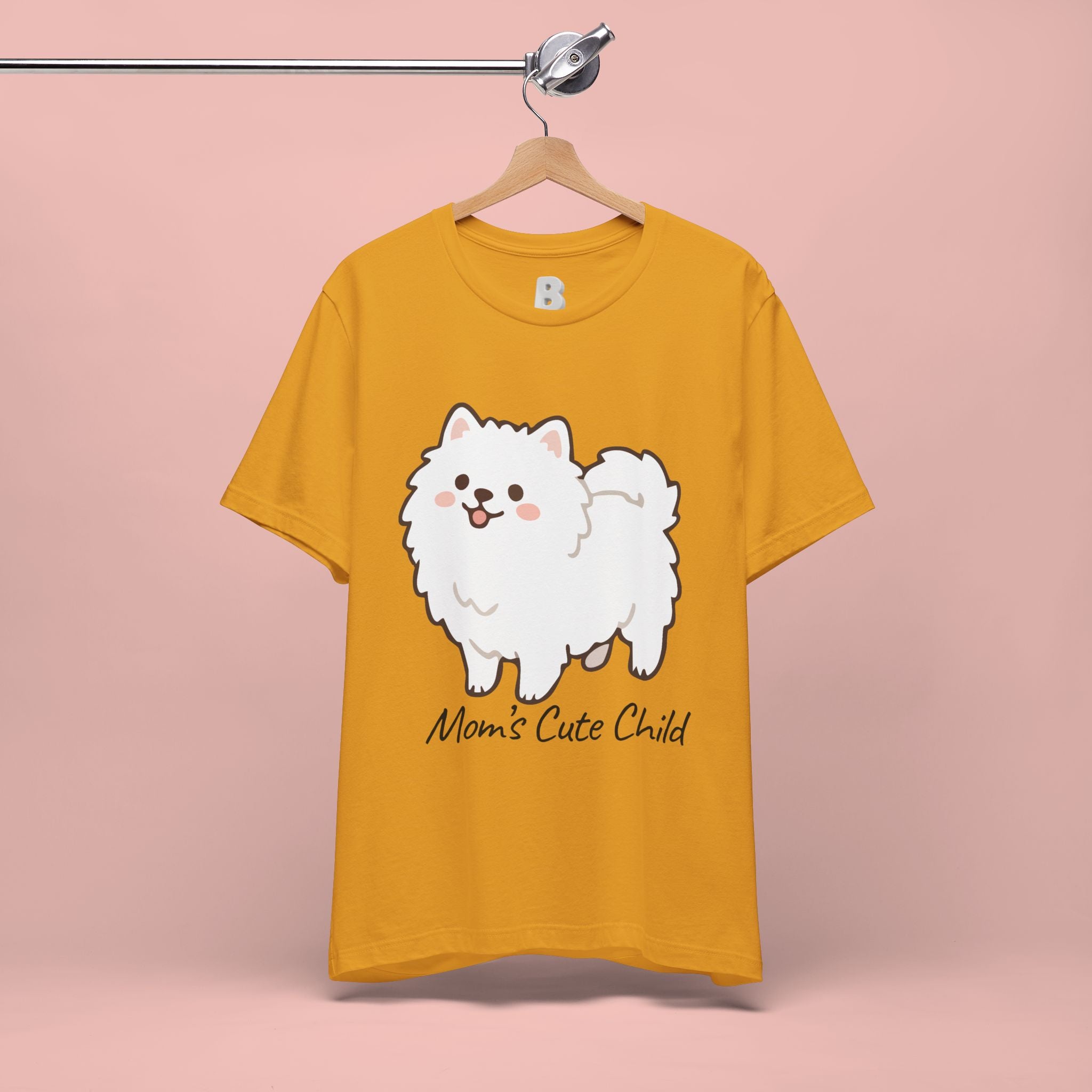 Cute Fluffy Pomeranian Tee — "Mom's Cute Child" Dog T-Shirt