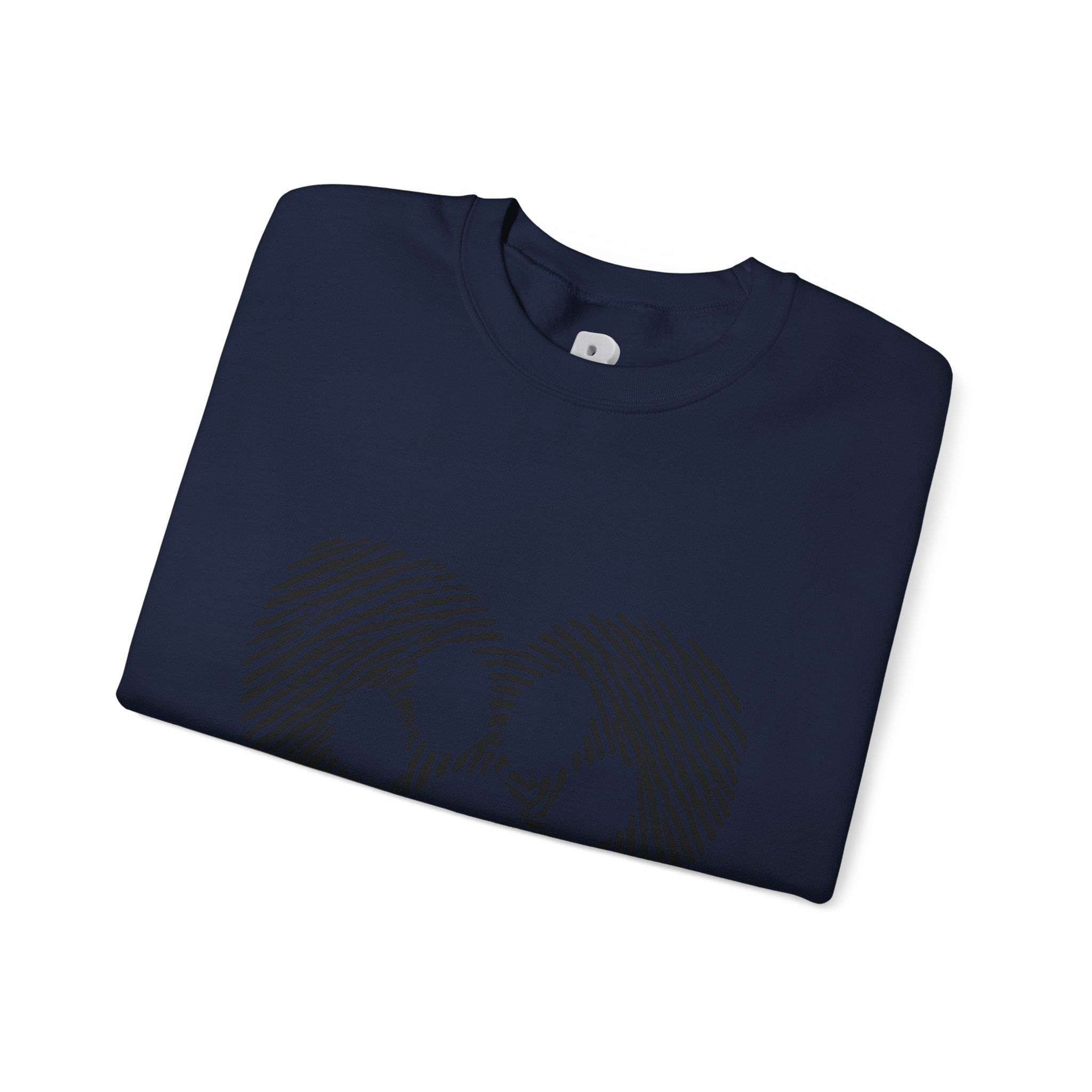 Fingerprint Heart Crewneck Sweatshirt — Panda Paw Love Graphic