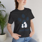 Dog Mom T‑Shirt — Paw Print with Dog & Puppy Graphic