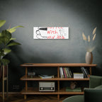 Canvas Wall Art - "Coffee With My Dog" Cute Coffee & Puppy Print