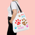 Dog Mom Tote Bag – "Fur Baby" Paw Print AOP Tote