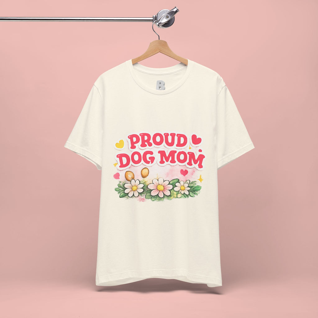 Proud Dog Mom Tee – Floral Retro Heart Design