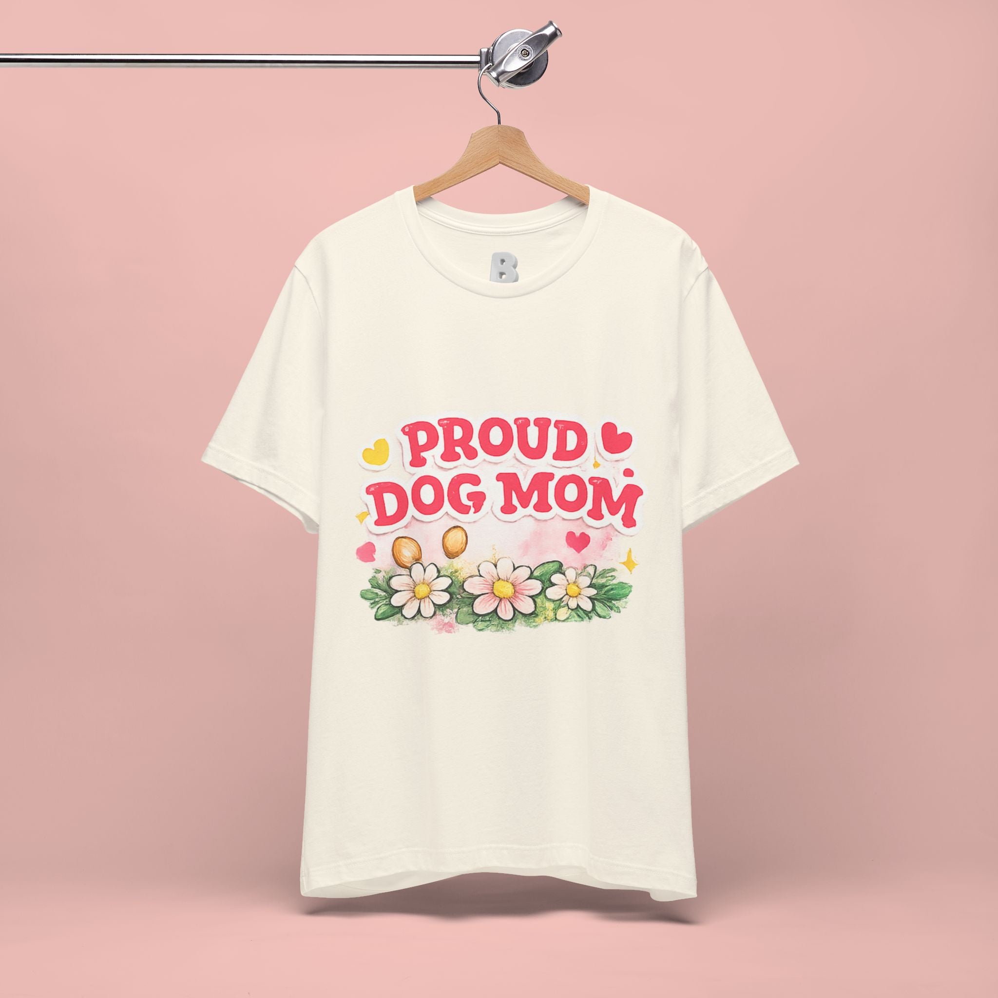 Proud Dog Mom Tee – Floral Retro Heart Design