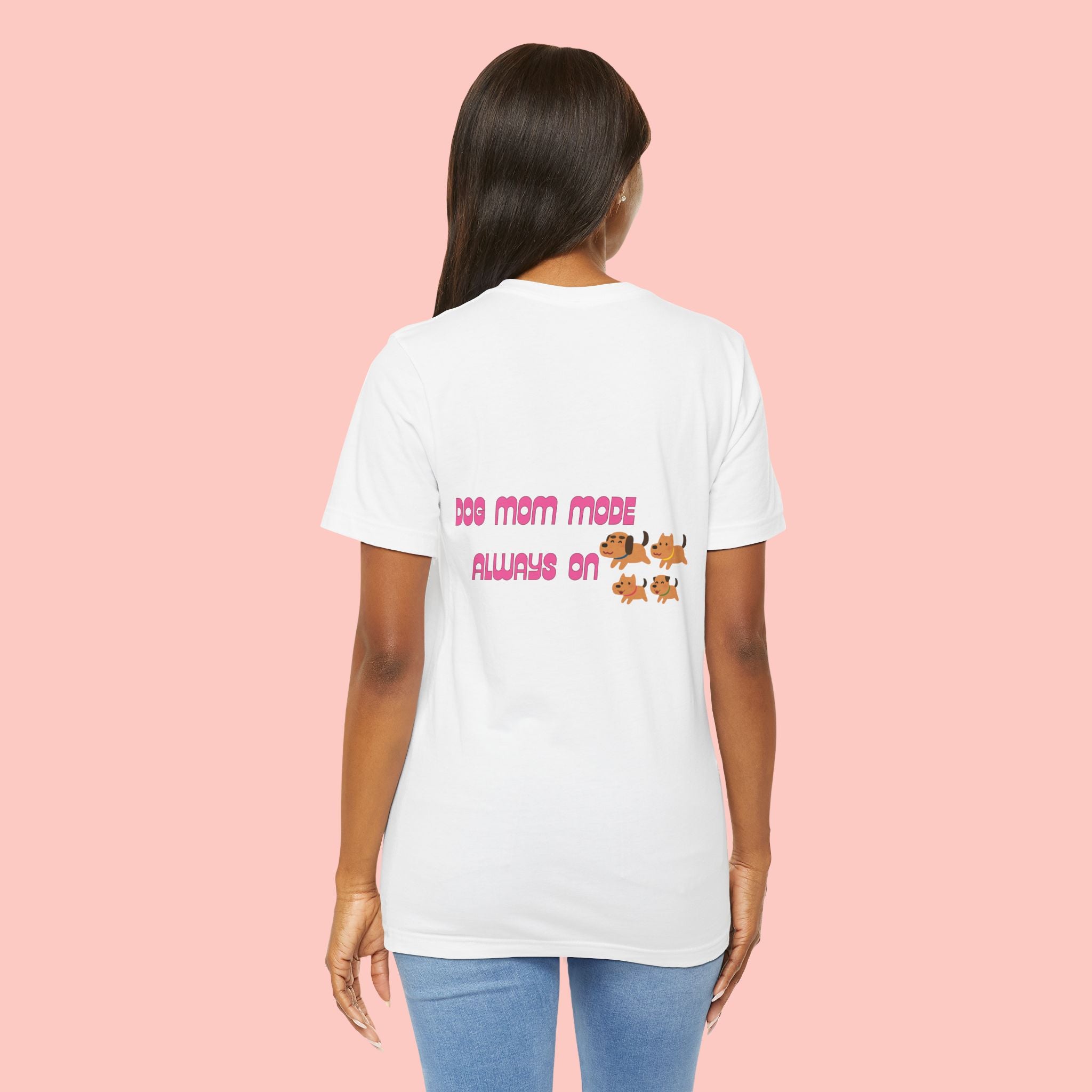 Dog Mom Tee — "Dog Mom Made, Always On" Cute Paw Print Graphic T-Shirt