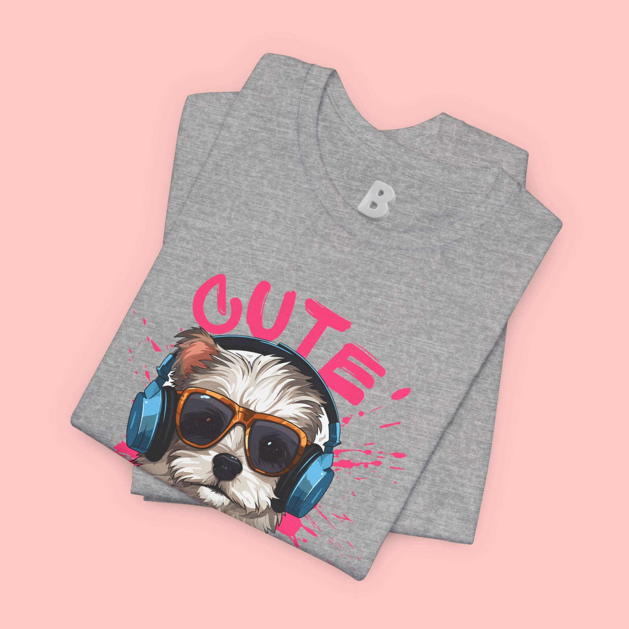 Cute Dog Tee — Headphones Puppy Graphic T-Shirt