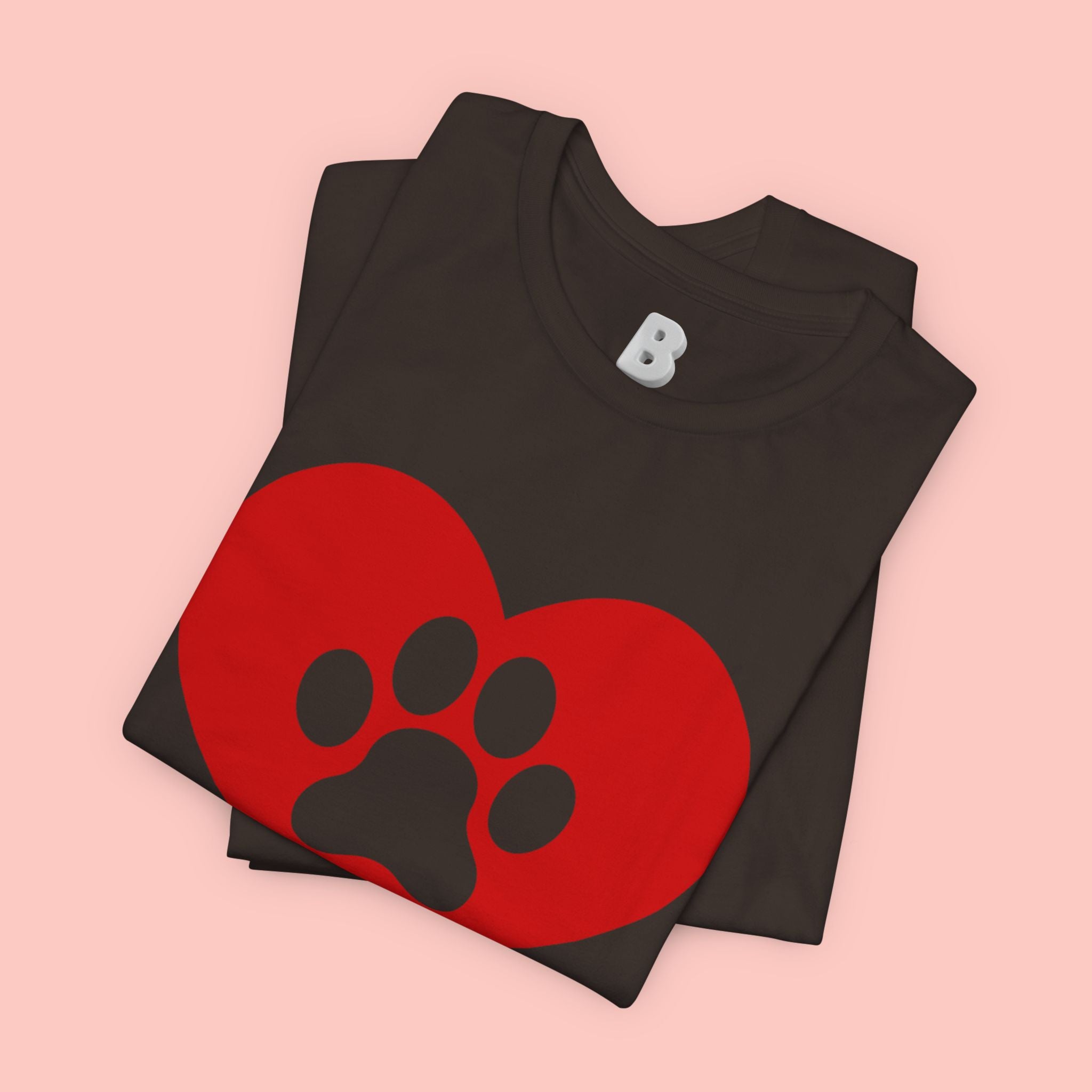 Pet Lover T-Shirt — Red Heart Paw Print Tee
