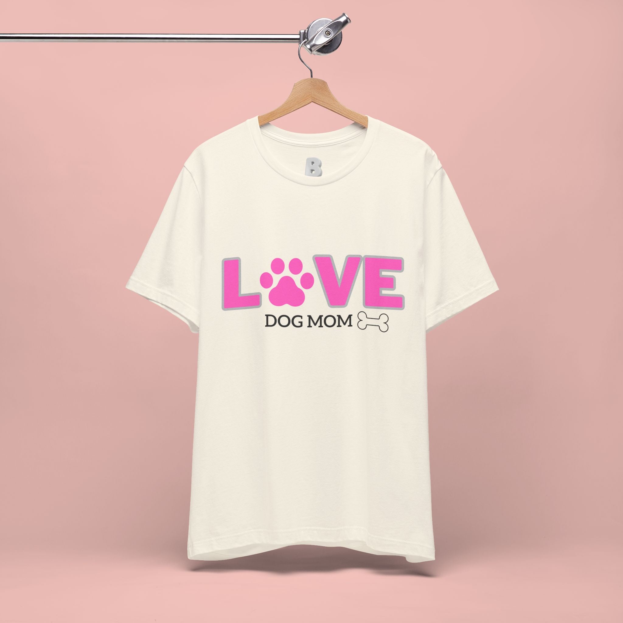 Love Dog Mom T-Shirt — Pink Paw Graphic Tee