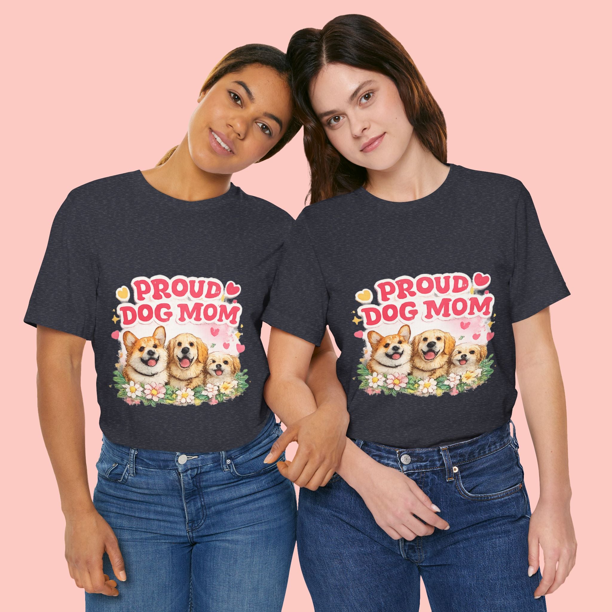 Proud Dog Mom T-Shirt — Cute Corgi & Golden Retriever Floral Tee for Pet Lovers