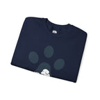 Dog Mom Crewneck Sweatshirt - Paw Print & Silhouette Graphic