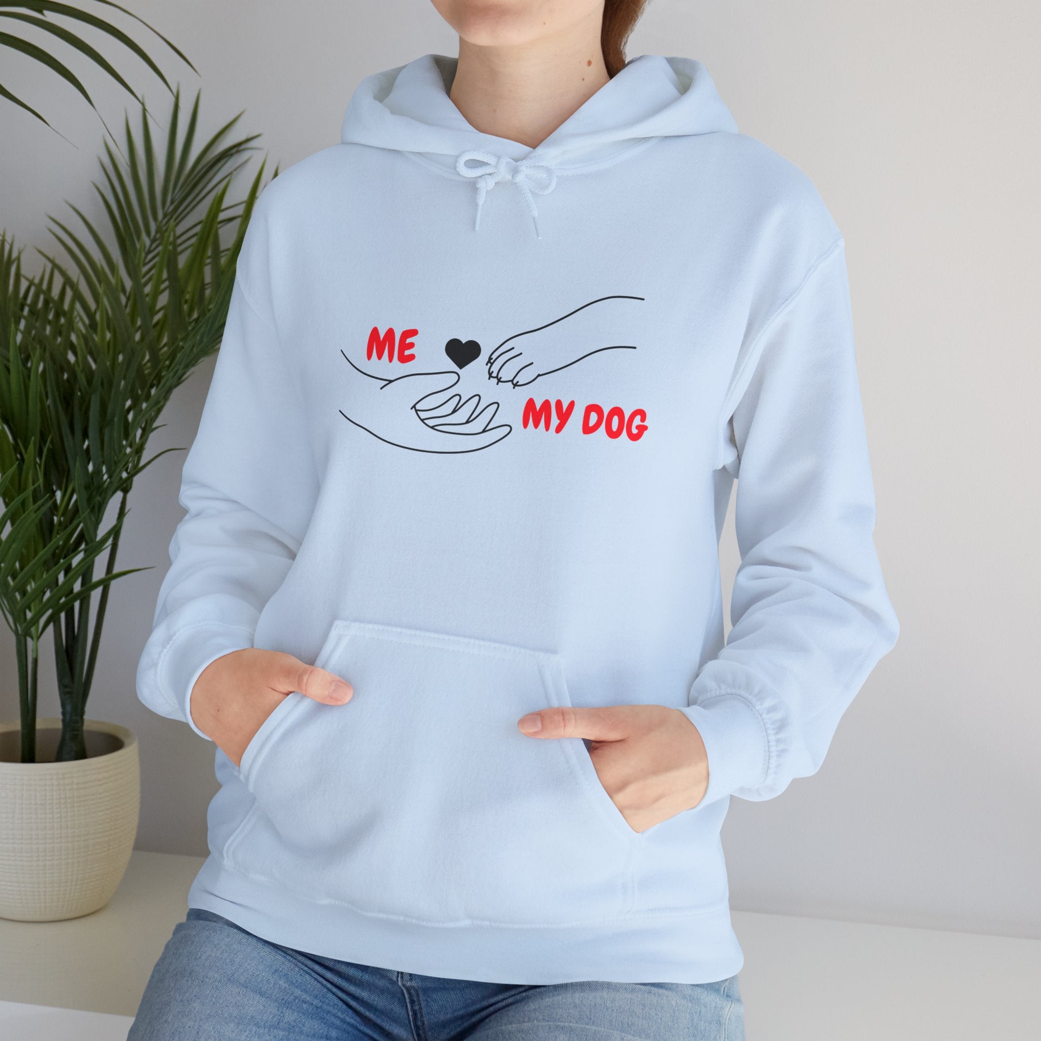 Dog Lover Hoodie - "Me  My Dog" Minimalist Paw Heart Sweatshirt