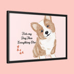 Framed Canvas Print — "First My Dog, Then Everything Else" Corgi Wall Art