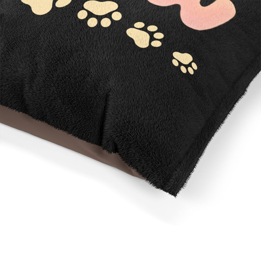 Mom's Shadow Pet Bed — Soft Pawprint Dog & Cat Cushion