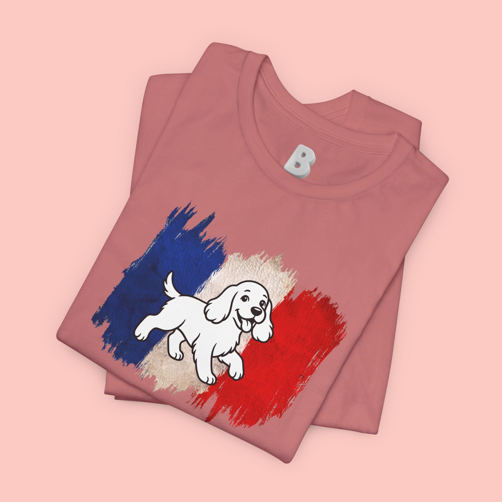 Love Your Dog Like Me T-Shirt — French Flag Heart Puppy Tee