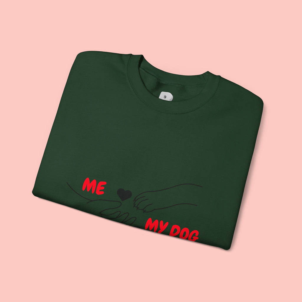 Dog Lover Crewneck Sweatshirt — "Me  My Dog" Minimalist Paw Print Design