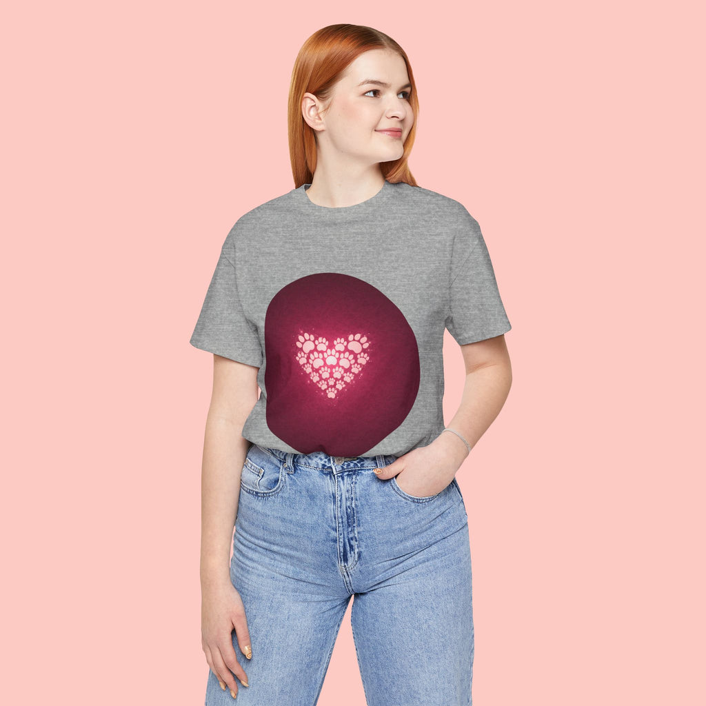 Paw Print Heart T‑Shirt — Cute Pet Lover Tee