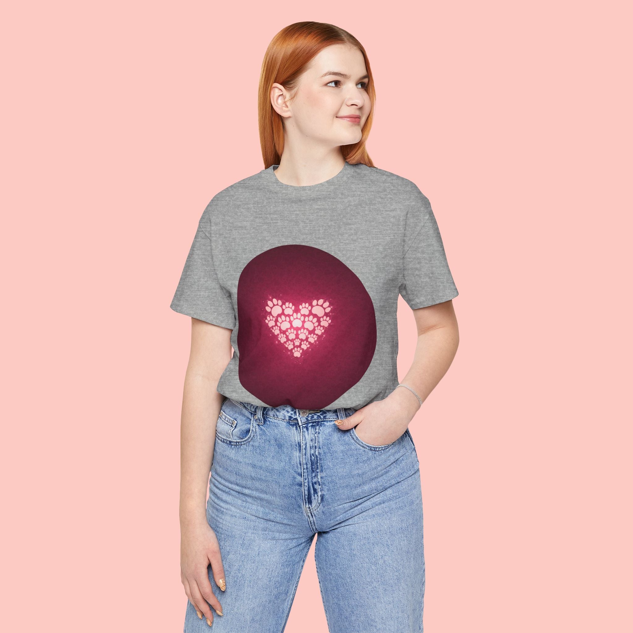 Paw Print Heart T‑Shirt — Cute Pet Lover Tee