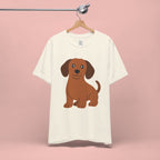 Dachshund Puppy Graphic T-Shirt — Cute Brown Dog Tee