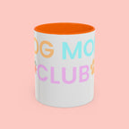 Dog Mom Club Accent Coffee Mug – Colorful Paw Print 11/15oz