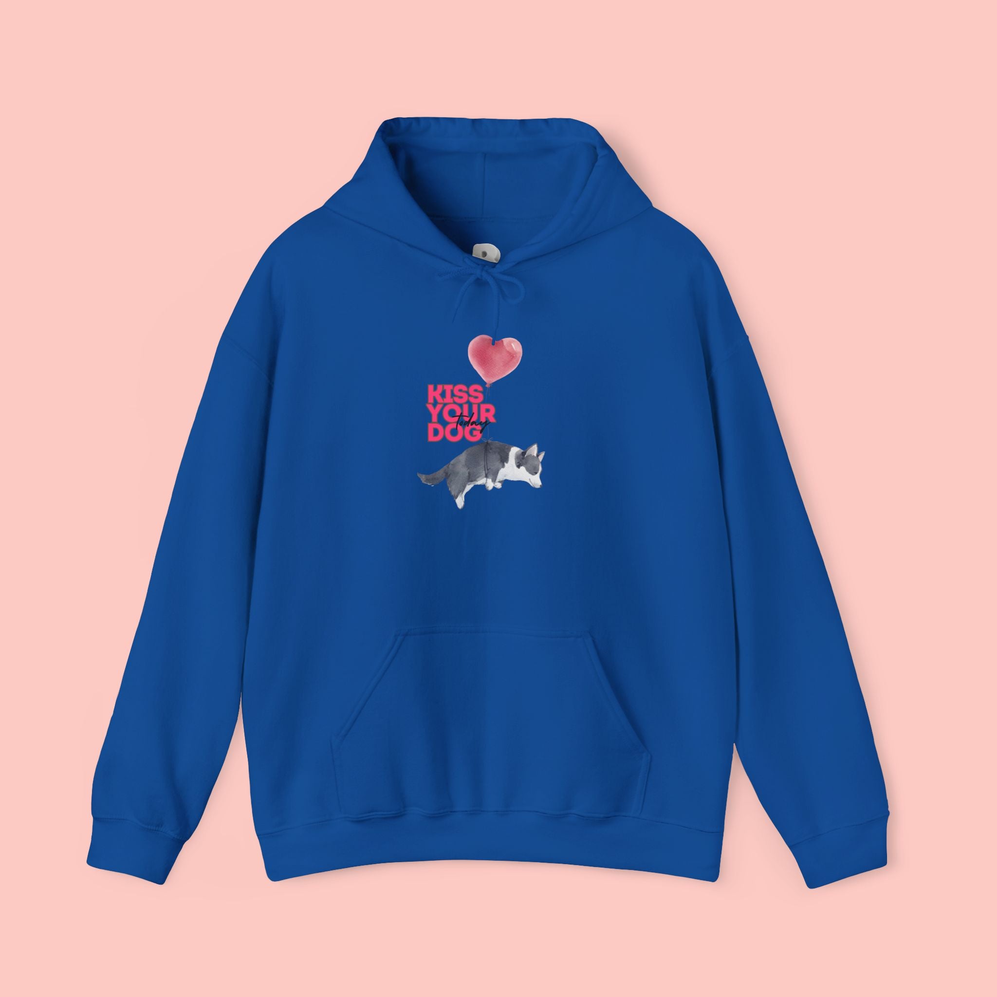 Kiss Your Dog Hoodie — Cute Heart & Dog Graphic Pullover