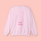 Dog Mom Crewneck Sweatshirt — Pink Minimalist Dog Outline