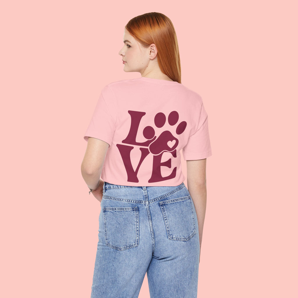 Dog Paw "LOVE" Tee - Pet Lover Graphic T-Shirt
