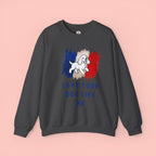 Crewneck Sweatshirt - "Love Your Dog Like Me" French Flag Puppy Graphic