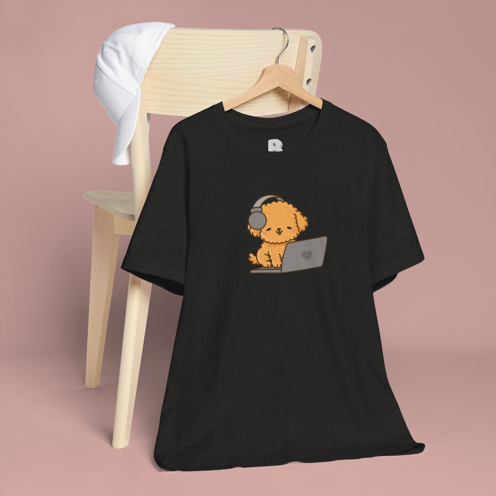 Zoom Meeting Approved Tee — Cute Puppy with Headset Laptop Graphic