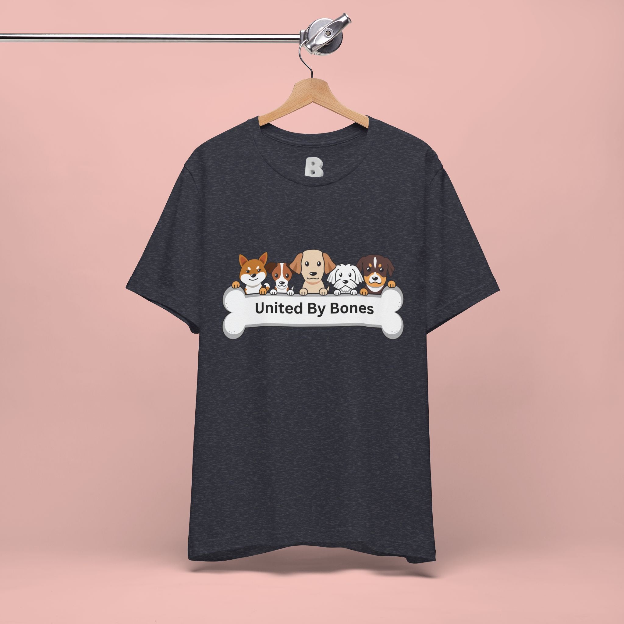 Dog Lover T‑Shirt — "United By Bones" Cute Cartoon Dogs Tee