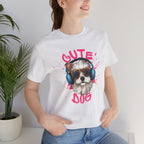 Cute Dog Tee — Headphones Puppy Graphic T-Shirt