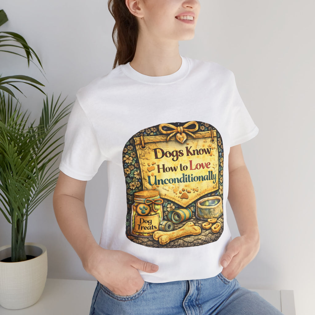Dog Lovers T‑Shirt – "Dogs Know How to Love Unconditionally" Vintage Design