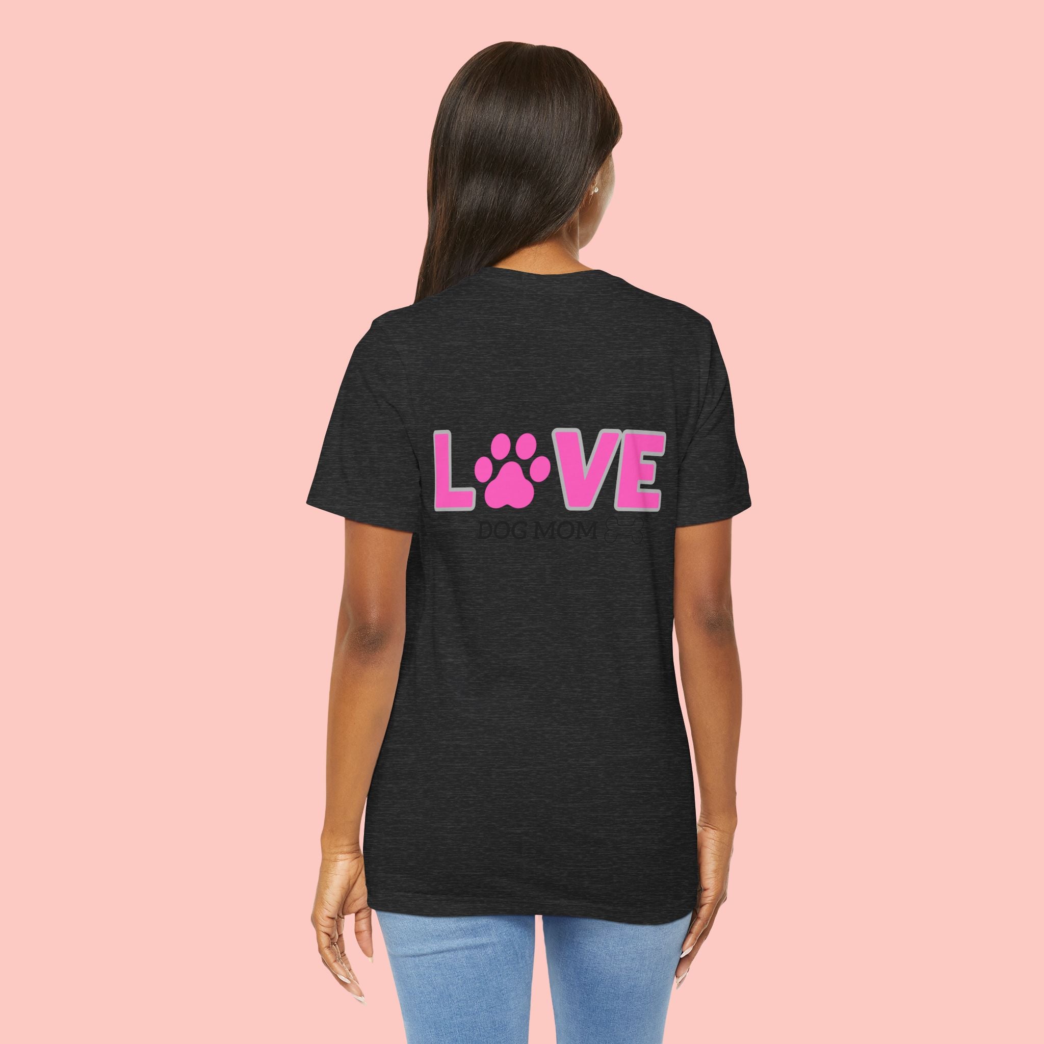 Dog Mom Love T-Shirt — "LOVE" Paw Graphic Tee