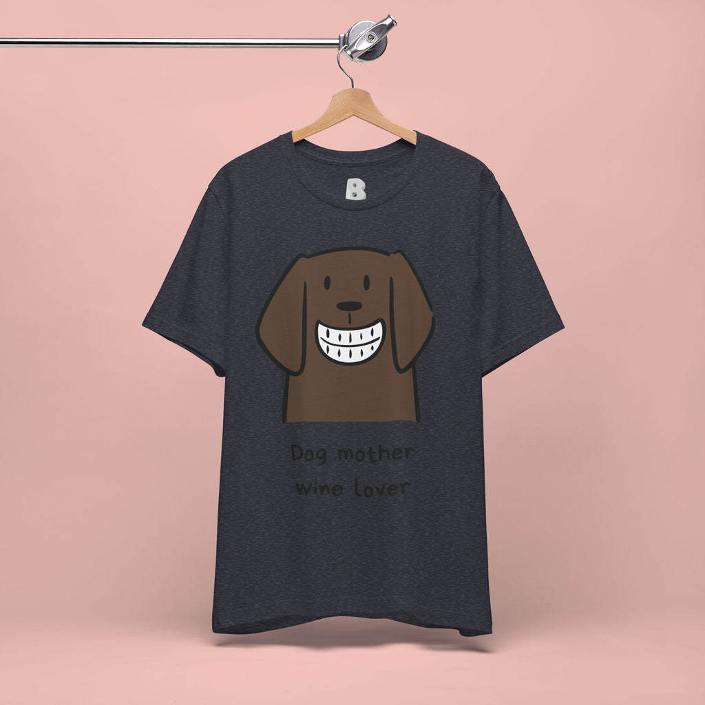 Dog Mother Wine Lover T-Shirt — Cute Cartoon Dog Graphic Tee