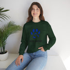 Dog Mom Crewneck Sweatshirt – Blue Paw Graphic "Dog Mom"