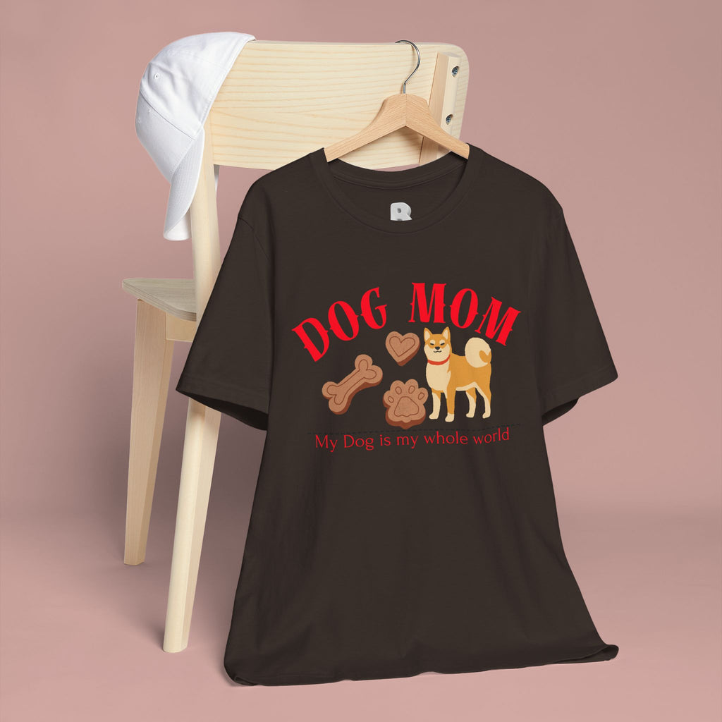 Dog Mom T-Shirt — Cute Shiba & Treats “My Dog Is My Whole World” Tee