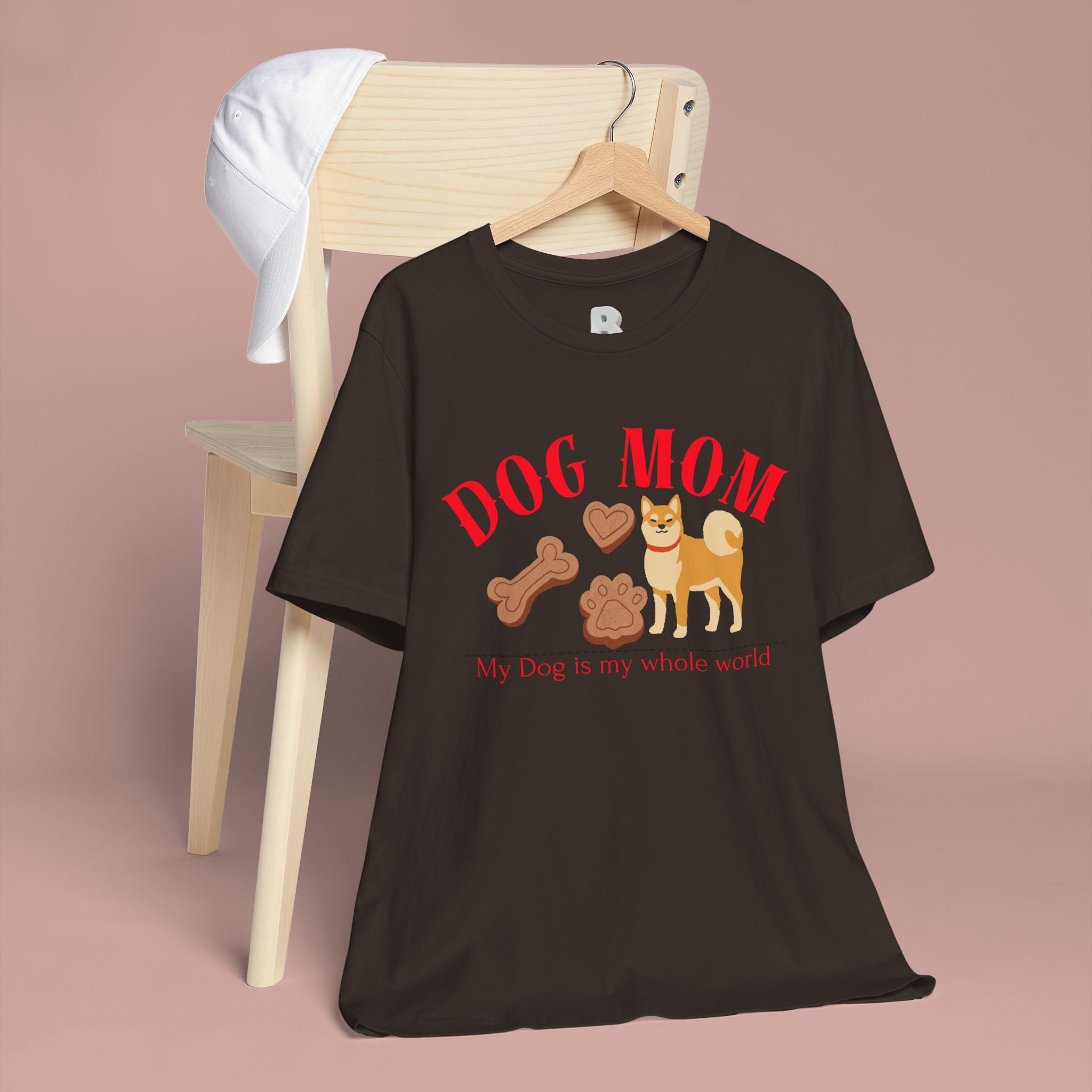 Dog Mom T-Shirt — Cute Shiba & Treats “My Dog Is My Whole World” Tee