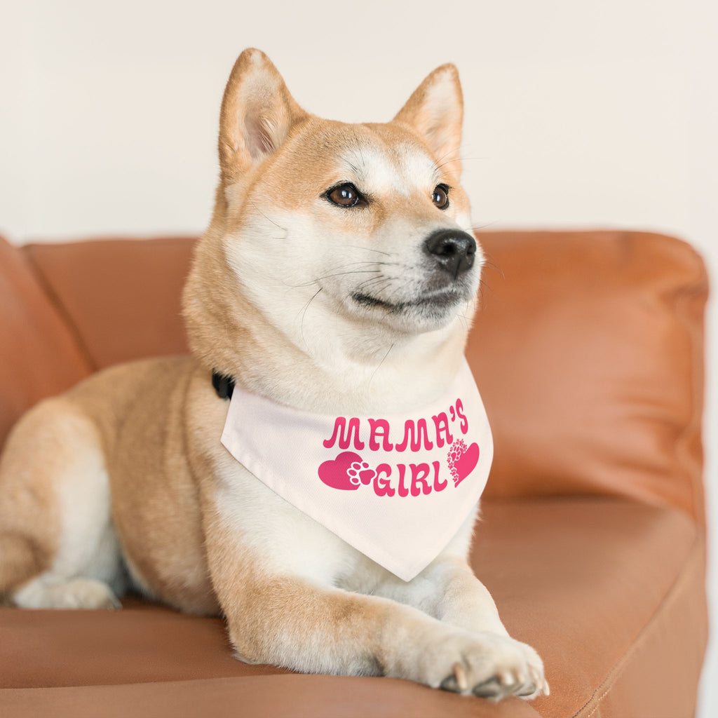 Bandana — "Mama's Girl" Pink Paw & Heart Pet Bandana Collar