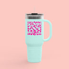 40oz Insulated Travel Mug — 'Groovy Mom' Pink Retro Design