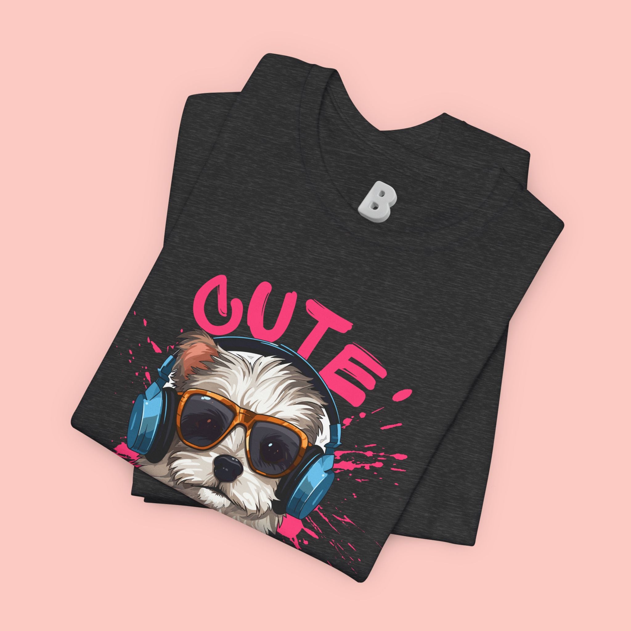Cute Dog Tee — Headphones Puppy Graphic T-Shirt