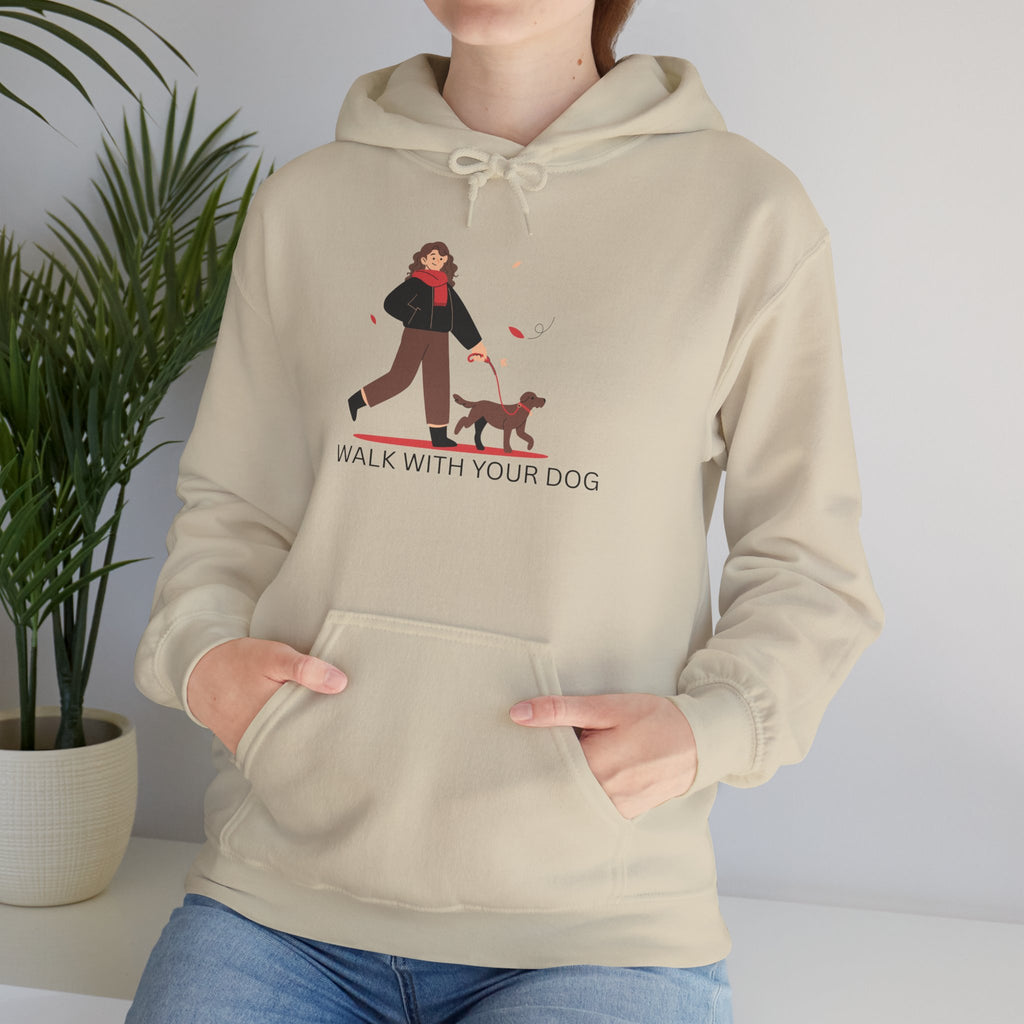 Dog Walk Hoodie — "Walk With Your Dog" Cozy Pet Lover Sweatshirt